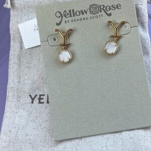 Kendra Scott Dutton yellow rose Gold and ivory stone Earrings